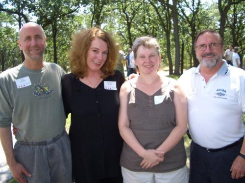 Left to right:  Leon Bordua, Rae Bordua (née Stimler), Sharon Farrah (née Schaaf) and Don Jurek.