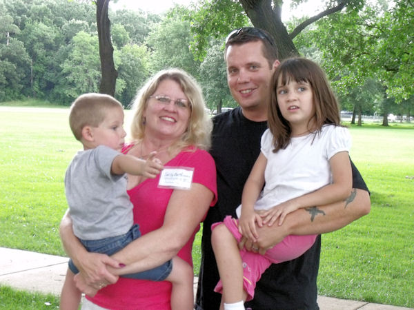 Mikey Berthiaume, grandmom Sally Braun Berthiaume, dad Marshall Berthiaume, and half-sister Ann Maria