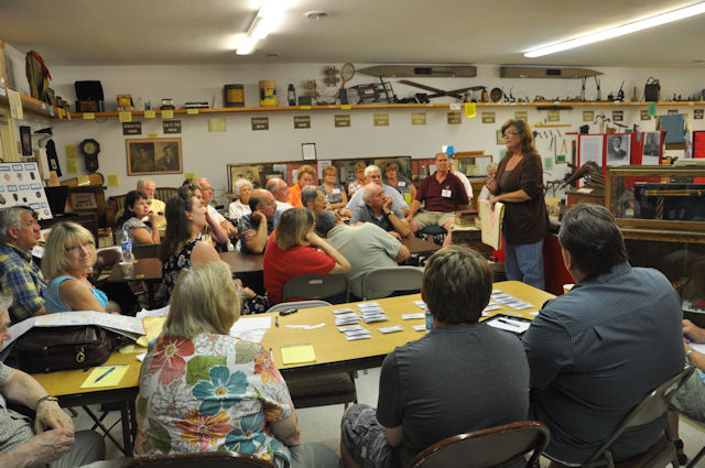 Mary Ostby gives a presentation to the family group at BCHS 22 Jul 2011
