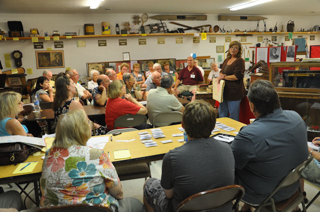 Mary Ostby gives a presentation to the family group at BCHS 22 Jul 2011