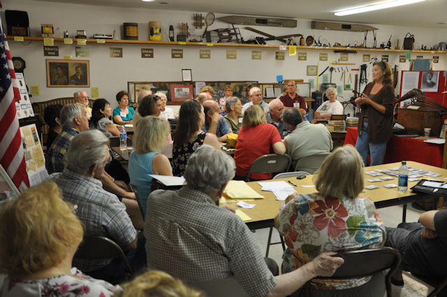 Mary Ostby gives a presentation to the family group at BCHS 22 Jul 2011