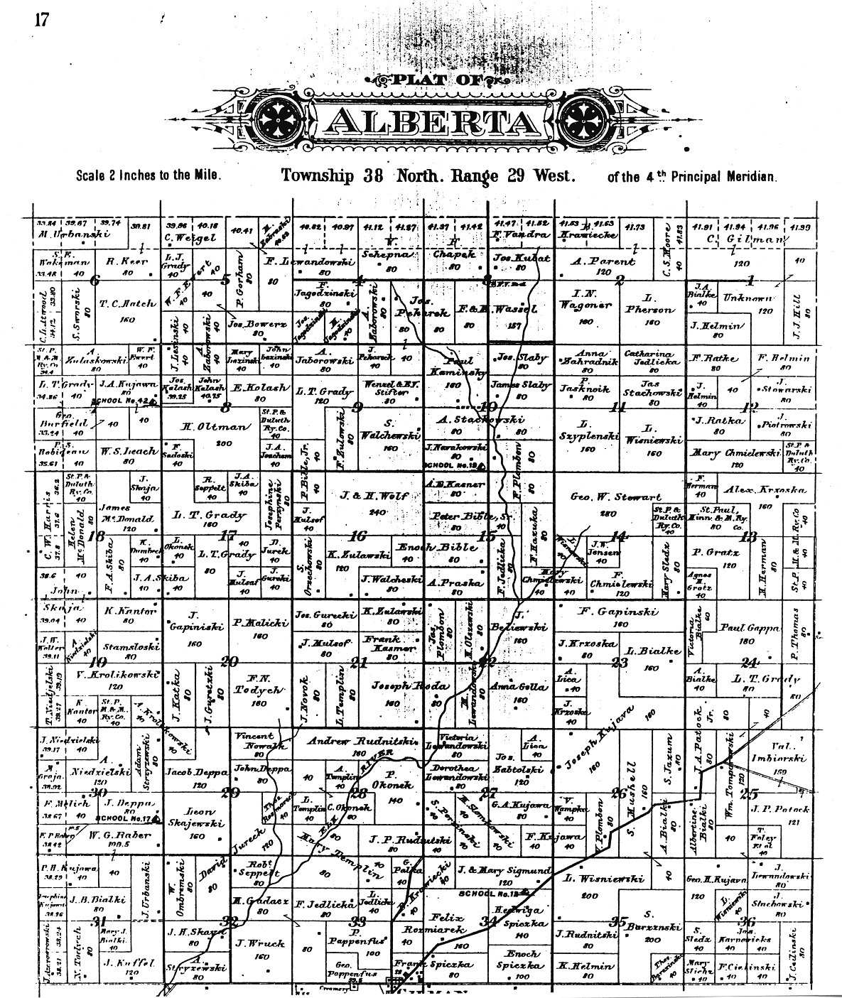 Full-size Plat Map of Alberta Township, 1903.