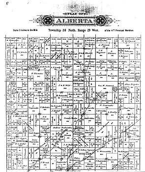 Click here to go to full-size version of this Map of Alberta Township, 1903.