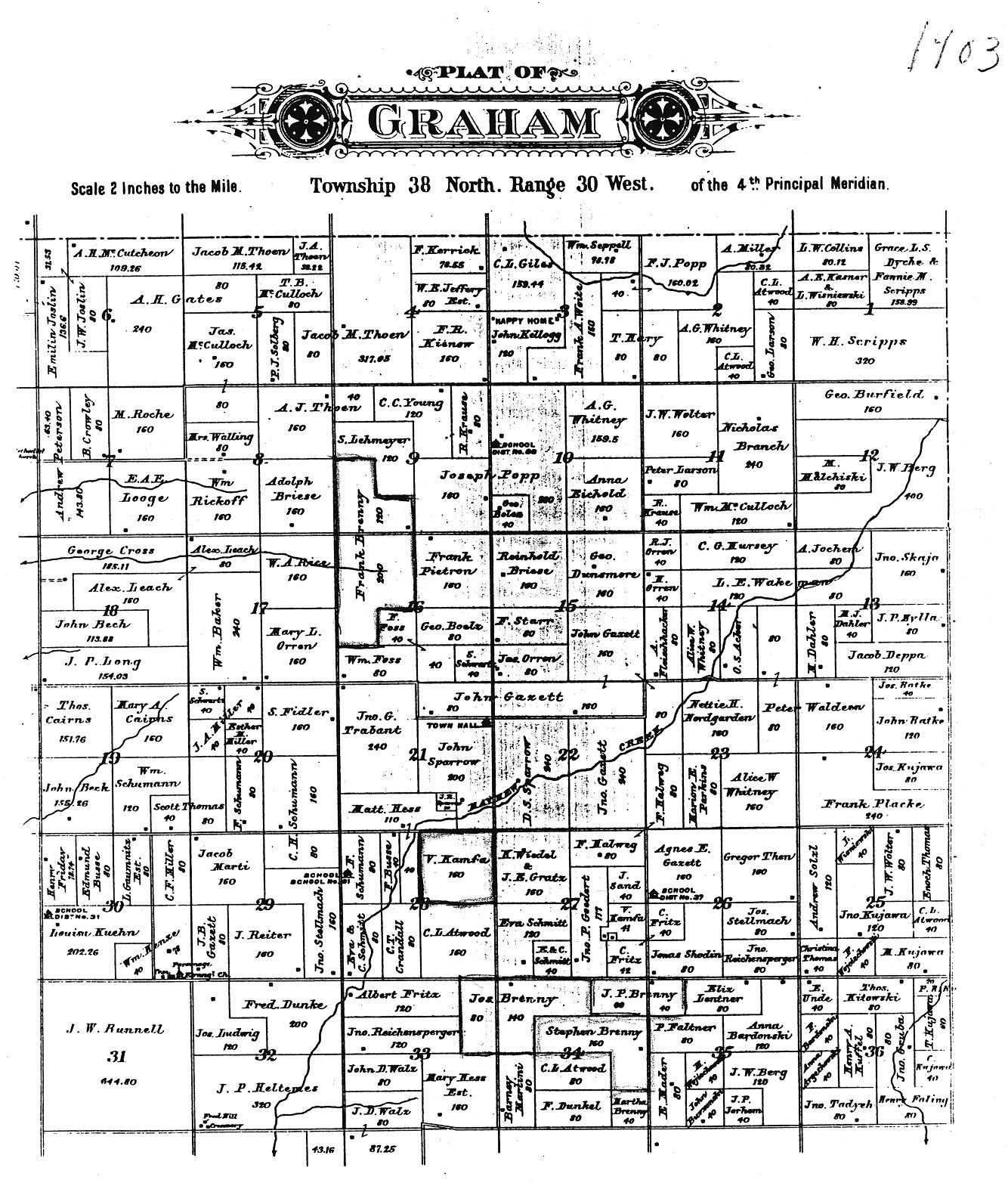 Full-size Plat Map of Graham Township, 1903.