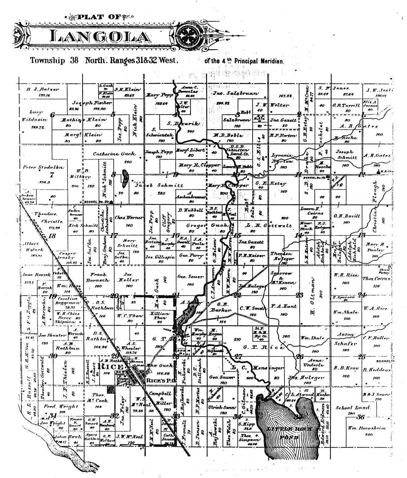 Full-size Plat Map of Langola Township, 1903.