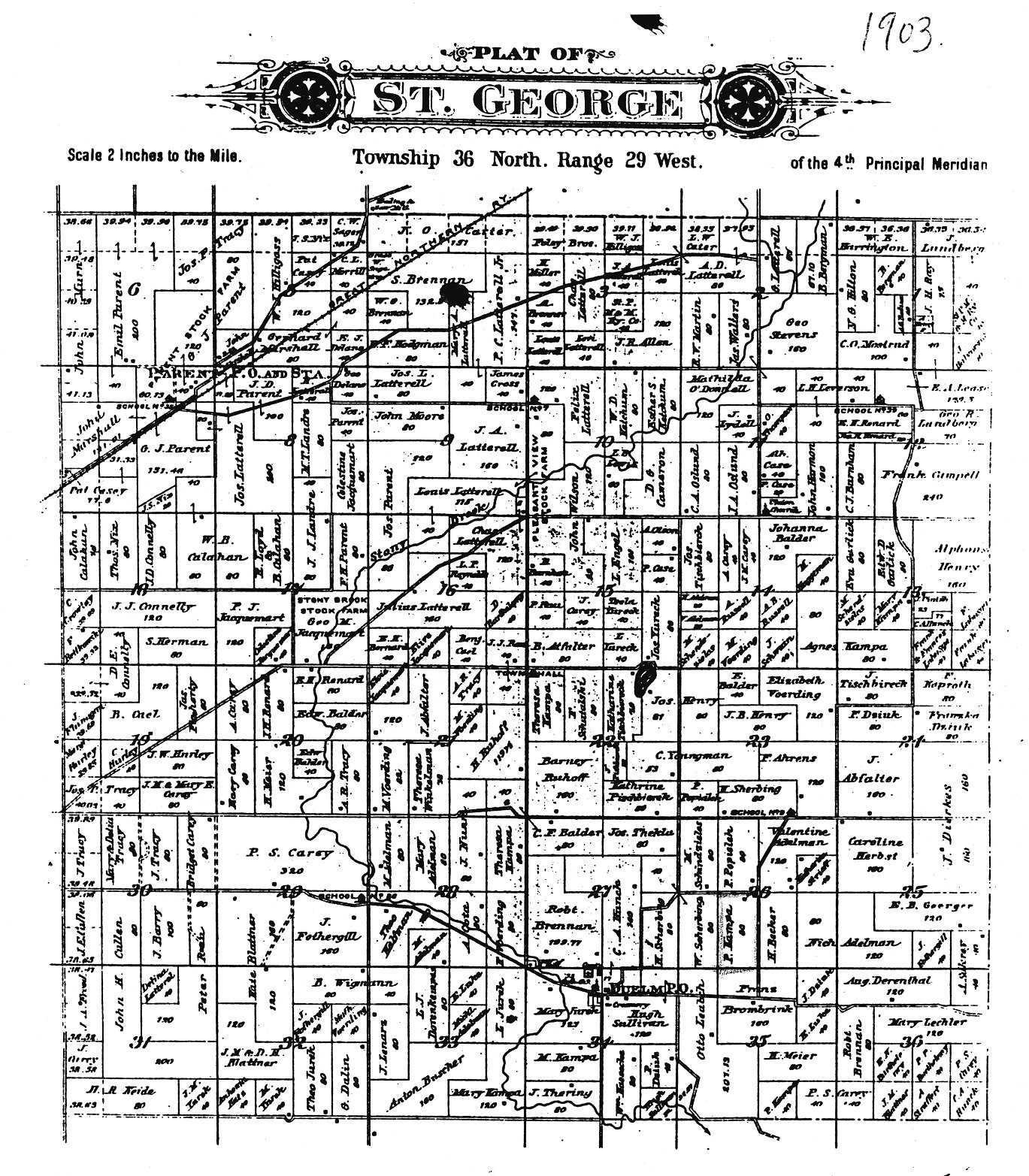 Full-size Plat Map of St. George Township, 1903.