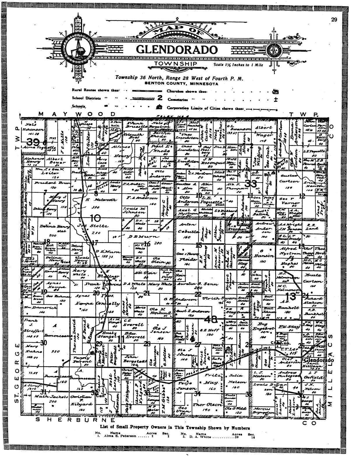 Full-size Plat Map of Glendorado Township, 1914.