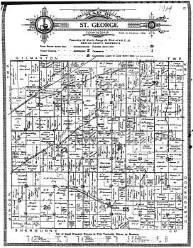 Click here to go to full-size version of this Map of St. George Township, 1914.