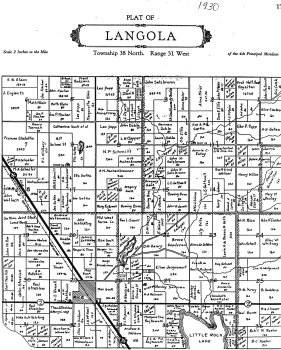 Click here to go to full-size version of this Map of Langola Township, 1930.