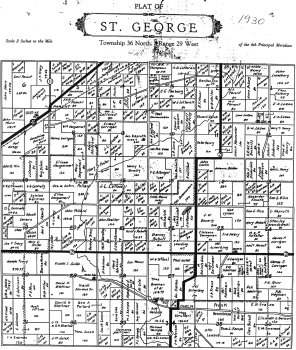 Click here to go to full-size version of this Map of St. George Township, 1930.