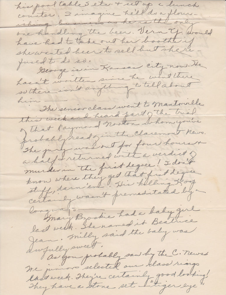 Third page of letter from Louise Kampa to her sister, Mrs. G. F. Windhurst, dated Apr. 7, 1933