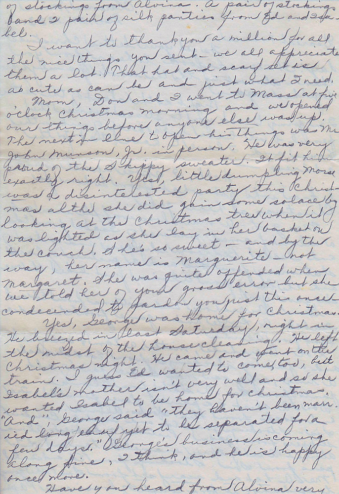 Second page of letter from Louise Kampa to her sister, Mrs. G. F. Windhurst, dated Dec. 29, 1933