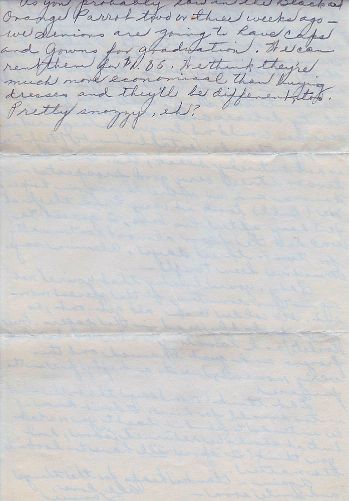 Fourth page of letter from Louise Kampa to her sister, Mrs. G. F. Windhurst, dated Dec. 29, 1933