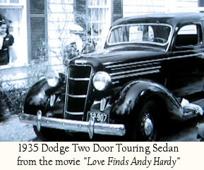 1935 Dodge Two Door Touring Sedan from the movie 'Love Finds Andy Hardy'