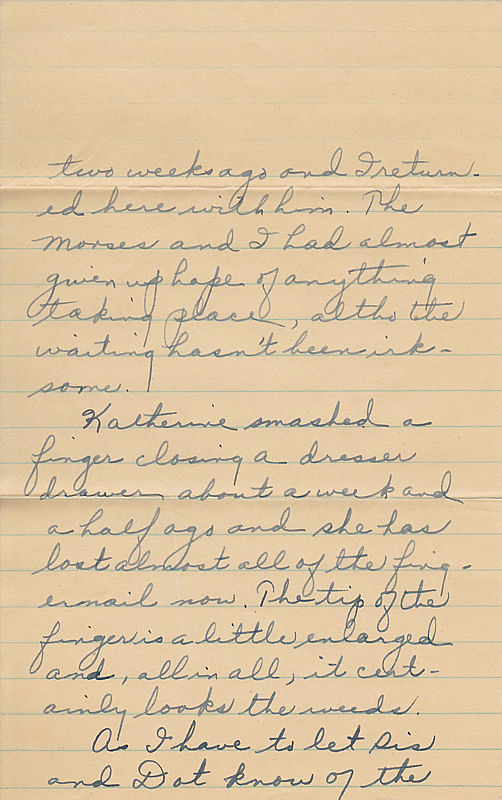 Second page of letter from Louise Kampa to Mrs. G. F. Windhurst, dated June 14, 1937