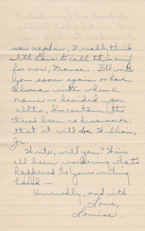 Reverse of second page of letter from Louise Kampa to Mrs. G. F. Windhurst, dated June 14, 1937
