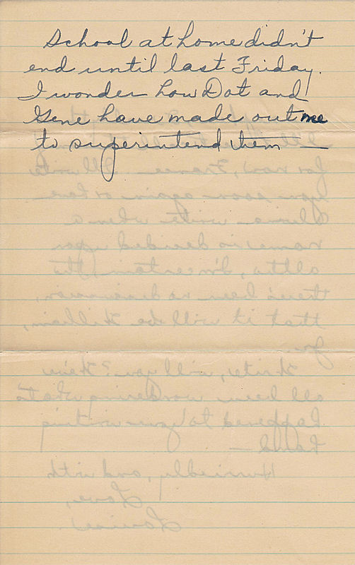 Reverse of last page of letter from Louise Kampa to Mrs. G. F. Windhurst, dated June 14, 1937