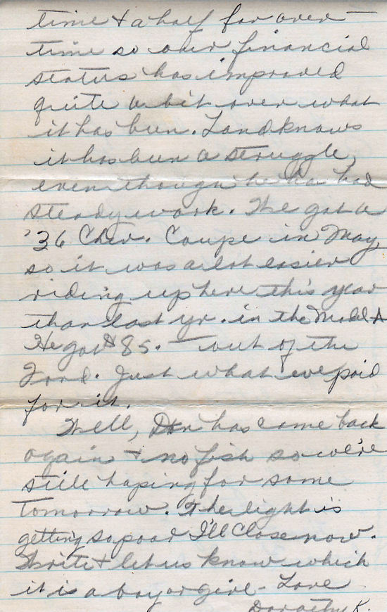 Reverse of page 3 of letter from Dorothy Kampa to Mr. and Mrs. H. R. Kirkpatrick dated July 1, 1942