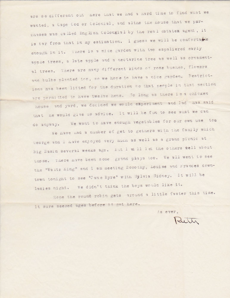 Second page of letter from Ruth Kampa to everybody, dated Nov. 10, 1943