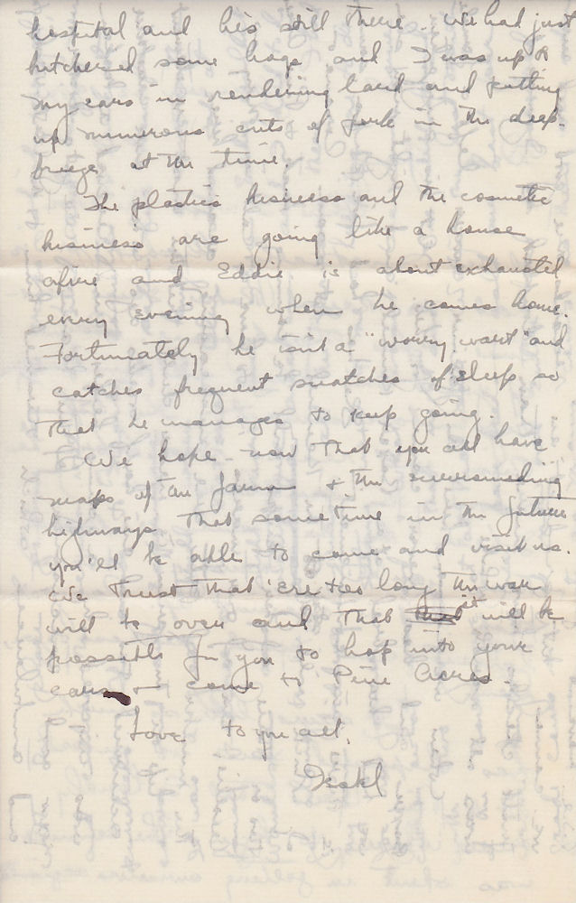 Third page of letter from Isabel Kampa to Gang, dated Jan. 22, 1944