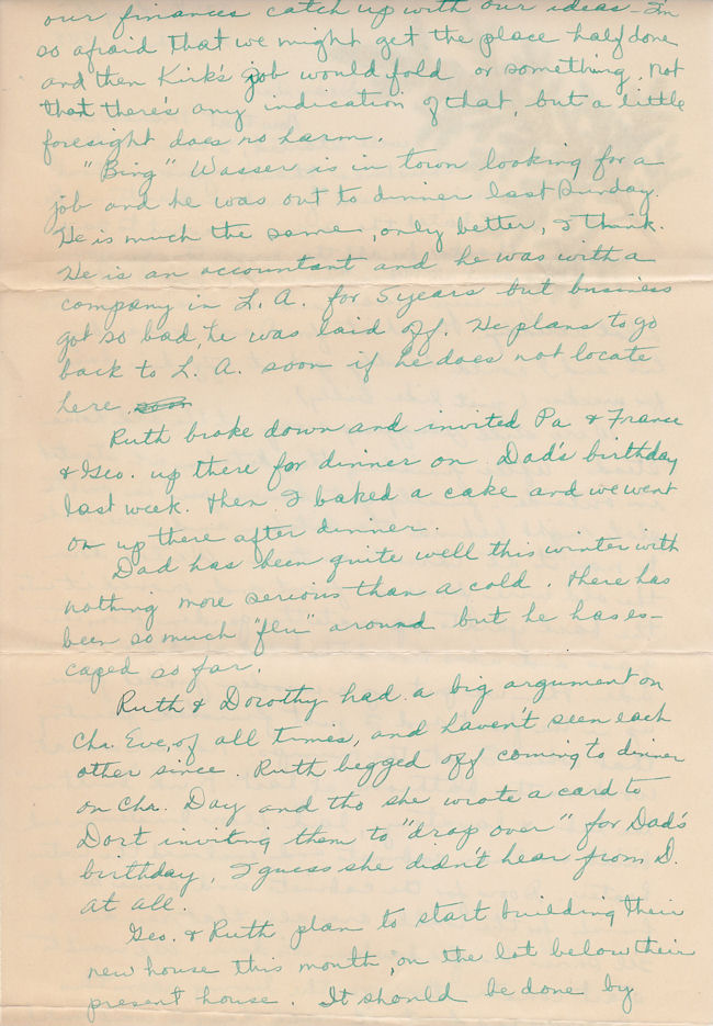 Second page of letter from Louise Kirkpatrick to her sister, Mrs. J. M. Munson, dated March 2, 1948