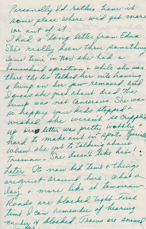 Letter from sister Elsie Vagstad to George Windhurst on his birthday, pg. 3