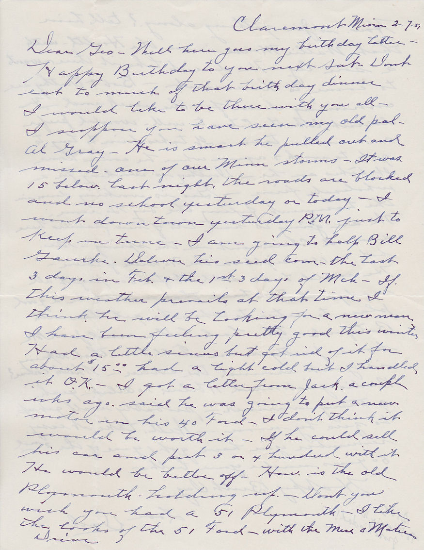 Letter from father Lewis Windhurst to his son George on his birthday, p. 1
