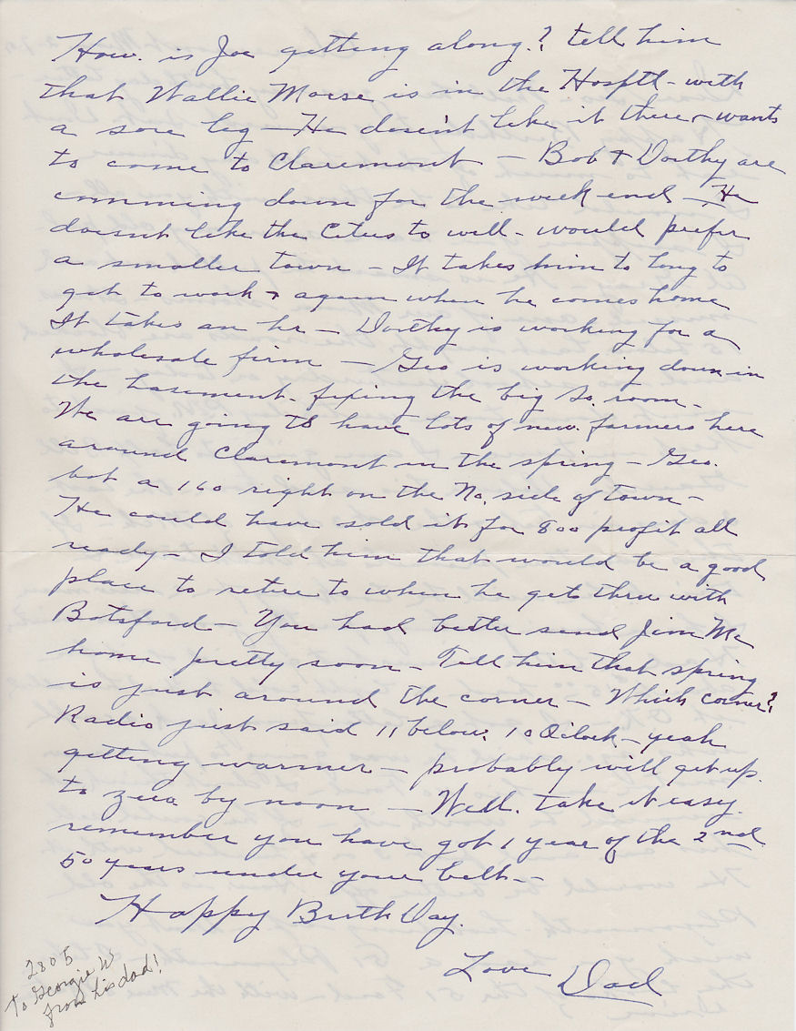 Letter from father Lewis Windhurst to his son George on his birthday, p. 1