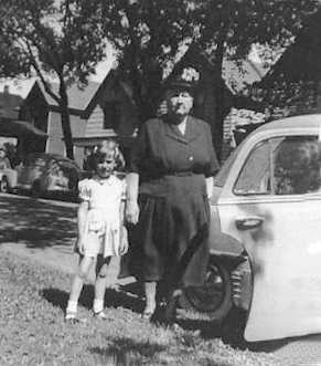 Connie Balder and Grandma Anna, Superior WI, 1951.