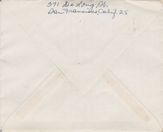Back of envelope of letter from Louise Kirkpatrick to sister Mrs. J. M. Munson, dated November 14, 1952