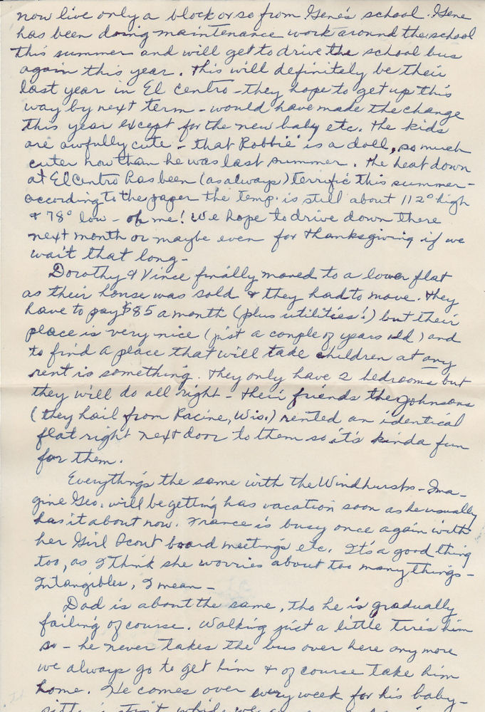 Second page of letter from Louise Kirkpatrick to sister Mrs. J. M. Munson, dated Sept. 17, 1953