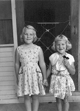 Fran and Peggy Kampa, El Cerrito, California, August 1, 1954