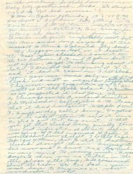 Second page page of letter from Frances Windhurst (n&eacute;e Kampa) to her husband George upon the death of her father, dated July 14, 1954.