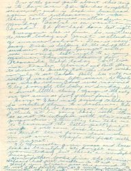 Back of second page of letter from Frances Windhurst (n&eacute;e Kampa) to her husband George upon the death of her father, dated July 14, 1954.