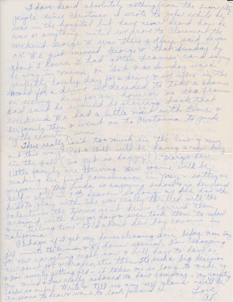 Page 2 of Alvina Morse letter to Louise Kirkpatrick and all, dated April 13, 1961