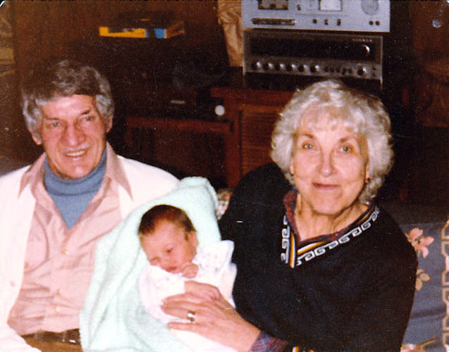 Kirk, grandson Kevin M. and Louise Kirkpatrick, 1982