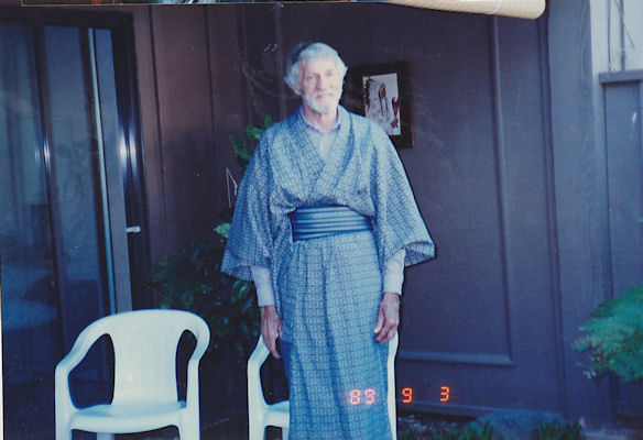 Taichi visits with his mother and gift kimono and obi for Kirk