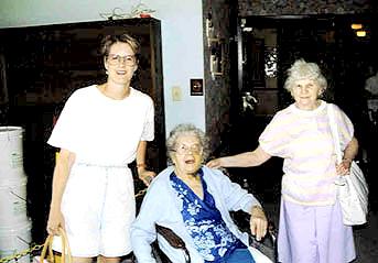 Judi Bordeaux and her Aunts Anna and Rose, 1992.