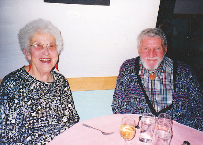 Louise and Kirk at India Joze restaurant in Santa Cruz, dinner with Penny and John, Nov. 1993
