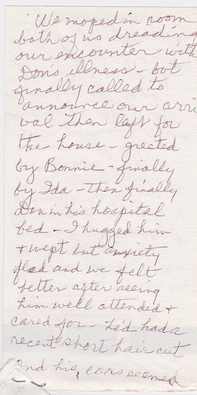 Second page of Louise Kirkpatrick's Hampton Inn Notes, dated Jan. 12, 1999