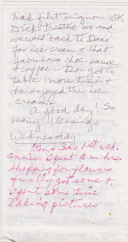 Last page of Louise Kirkpatrick's Hampton Inn Notes, dated Jan. 12, 1999