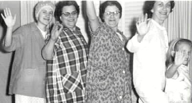 Jan Bartek, Alma Hamer, Leona Olsen, Deed, and Nancy Bartek, Happy Trails to You!