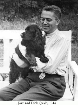 Jinx the dog and Dick Qvale, 1944.