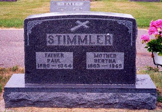 William Paul Stimmler's Gravestone, Duelm, MN.