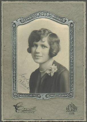Alvina Kampa, Claremont High School, Class of 1929 high school graduation picture.