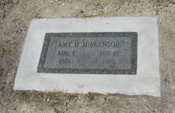 Amy D. Jorgenson's Gravestone, Fairview Cemetery, Willmar, MN.