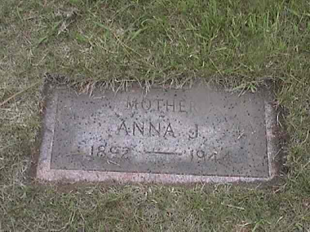Gravestone of Anna J. Selinski (n&eacute;e Popilek), Royalton, Minnesota.
