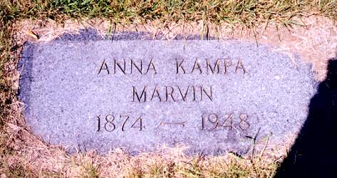 Anna Kampa Marvin's Gravestone, St. Lawrence Parish Cemetery, Duelm, MN.