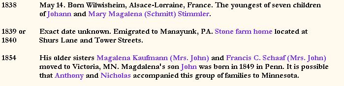 Anthony J. Stimmler Chronology by Robert R. Mullally