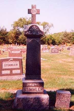 Stimmler Grave Marker, St. Marcus Cemetery, Clear Lake, MN.